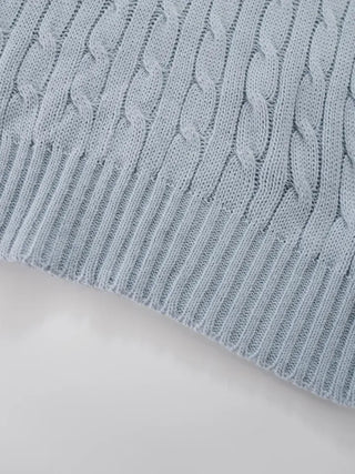 Chino V-Neck Cable Knit