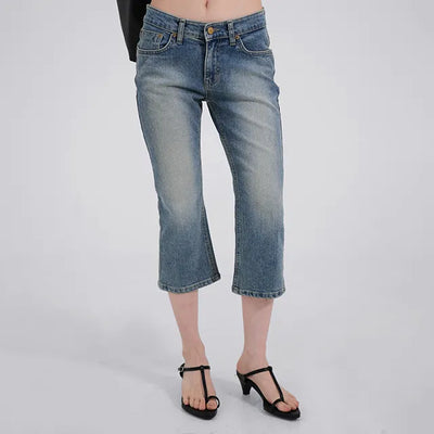 Daru Low-Rise Capri Denim Pants