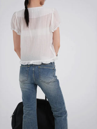 Daru Low-Rise Capri Denim Pants