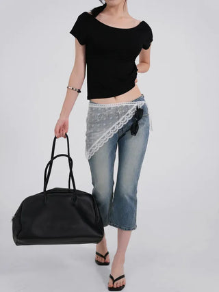 Daru Low-Rise Capri Denim Pants