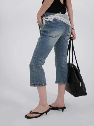 Daru Low-Rise Capri Denim Pants