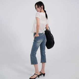 Daru Low-Rise Capri Denim Pants