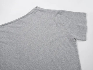 Kuel Boxy Fit Simple One-Shoulder Short Sleeve T-Shirt