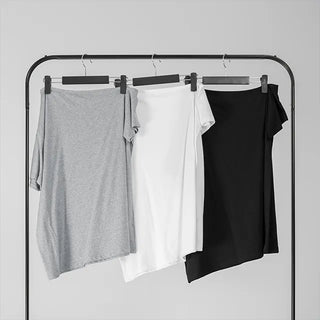 Kuel Boxy Fit Simple One-Shoulder Short Sleeve T-Shirt