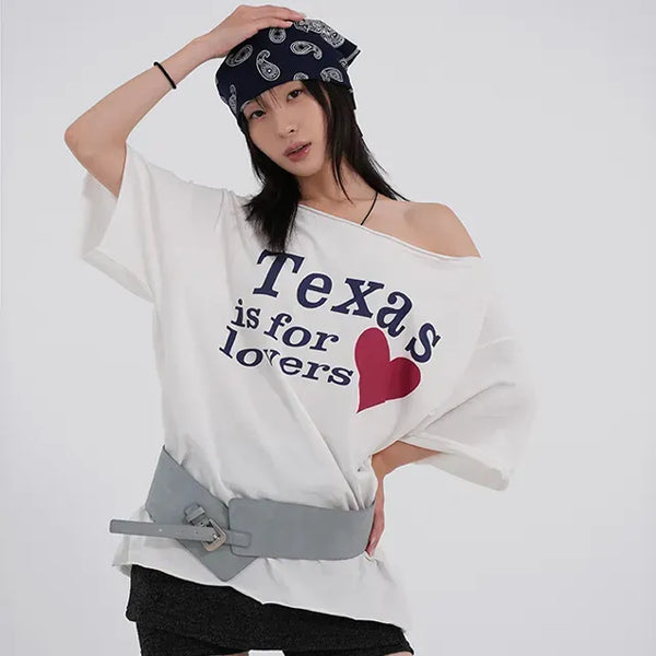 Kia Texas Oversized One-Shoulder T-Shirt