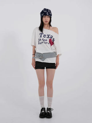 Kia Texas Oversized One-Shoulder T-Shirt