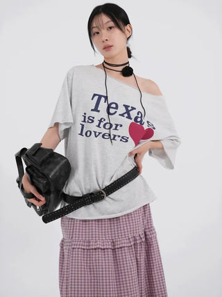 Kia Texas Oversized One-Shoulder T-Shirt