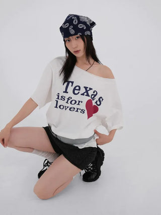 Kia Texas Oversized One-Shoulder T-Shirt