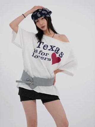 Kia Texas Oversized One-Shoulder T-Shirt