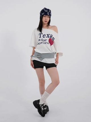 Kia Texas Oversized One-Shoulder T-Shirt