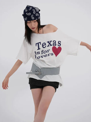 Kia Texas Oversized One-Shoulder T-Shirt