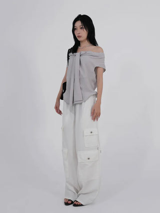 SOV Soft Tie Off Blouse
