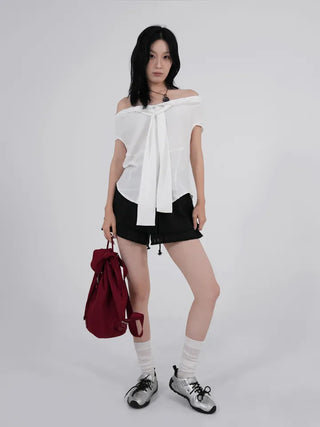 SOV Soft Tie Off Blouse
