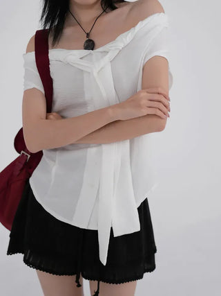 SOV Soft Tie Off Blouse