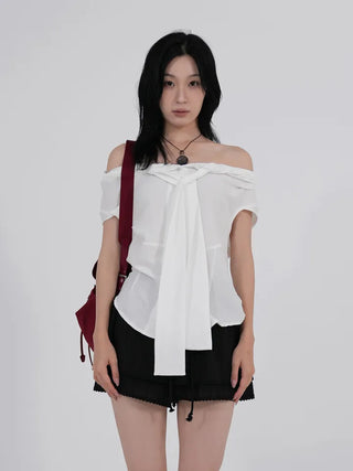 SOV Soft Tie Off Blouse