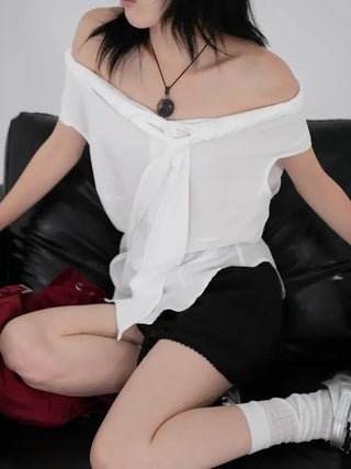 SOV Soft Tie Off Blouse