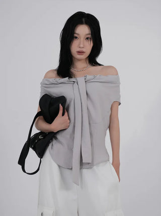 SOV Soft Tie Off Blouse