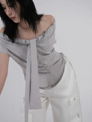SOV Soft Tie Off Blouse