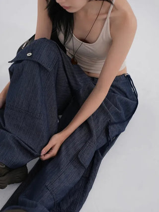 Emo Double Pocket String Balloon Pants
