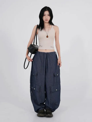 Emo Double Pocket String Balloon Pants