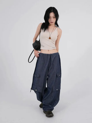 Emo Double Pocket String Balloon Pants