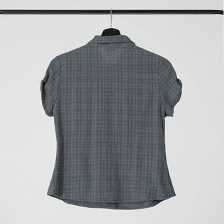 Caro Roll-up Vintage Check Pintuck Shirt