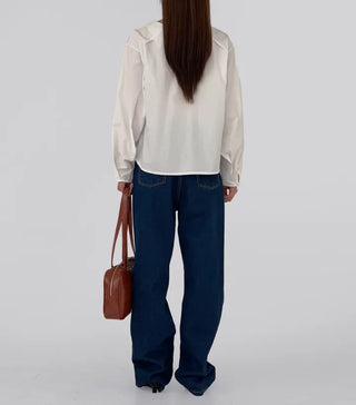 Quni Round Neck Pintuck Blouse