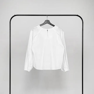 Quni Round Neck Pintuck Blouse