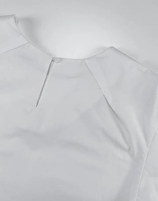 Quni Round Neck Pintuck Blouse