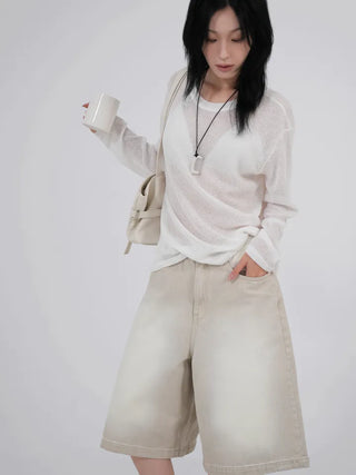 Soah Pale Beige Bermuda Pants