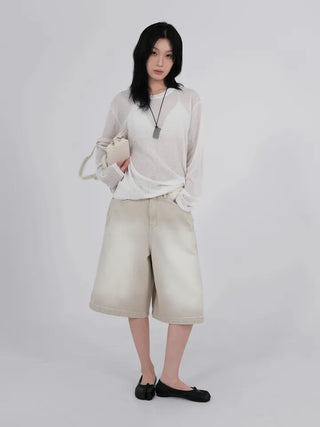 Soah Pale Beige Bermuda Pants