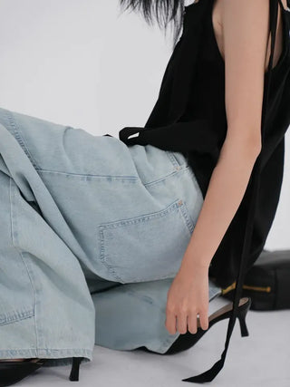 Hane Double Knee Ice Denim Pants