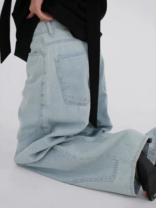 Hane Double Knee Ice Denim Pants
