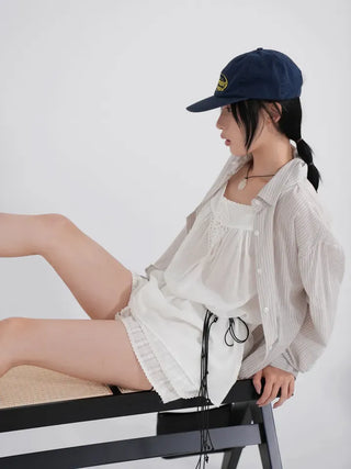 Ciel Diamond Long Sleeveless Blouse
