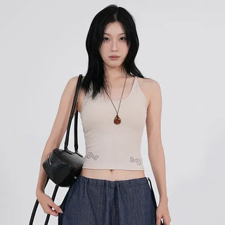 Rurti Beaded Ribbed Sleeveless Top