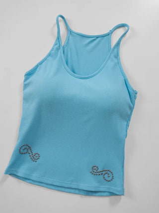 Rurti Beaded Ribbed Sleeveless Top
