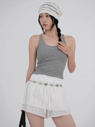 Rurti Beaded Ribbed Sleeveless Top