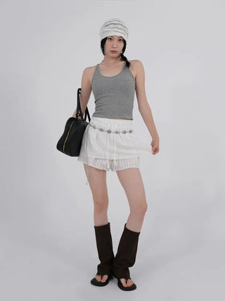 Rurti Beaded Ribbed Sleeveless Top