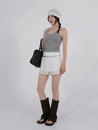 Rurti Beaded Ribbed Sleeveless Top