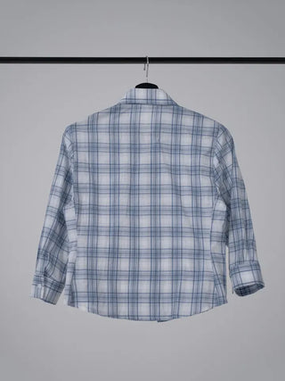 Zeo 3/4 Vintage Crop Check Shirt