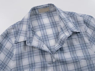 Zeo 3/4 Vintage Crop Check Shirt