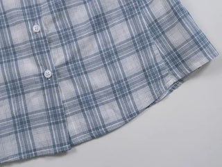 Zeo 3/4 Vintage Crop Check Shirt