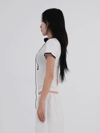 Mira Flowy Lace Short Sleeve