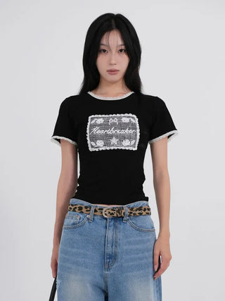 Mira Flowy Lace Short Sleeve