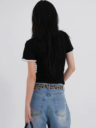 Mira Flowy Lace Short Sleeve