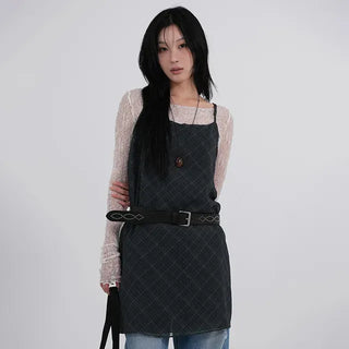 Dorin Reversible Check Dress