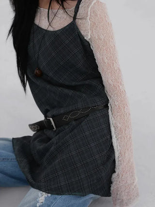 Dorin Reversible Check Dress