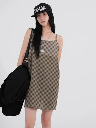Dorin Reversible Check Dress