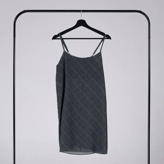 Dorin Reversible Check Dress