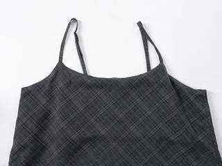 Dorin Reversible Check Dress